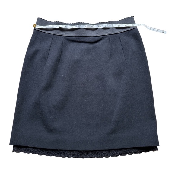 Dolce & Gabbana Silk Blend Black Mini Skirt with Lace Hem Size 46 - Picture 3 of 5